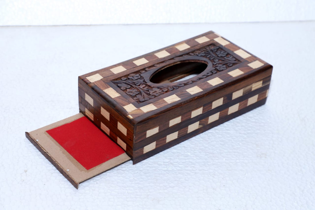 Handcrafted Sheesham Wood Tissue Box