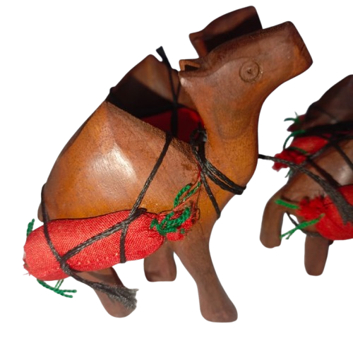 Set of 4 wooden Elephant and Camel for kids