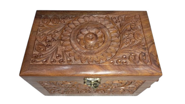 Jewelry Box Novelty Item, Unique Artisan Traditional Hand Carved Jewelry Box Wooden Jewelry Box Jewelry Box Organizer Gift for Women Girls Case Organizer Jewelry Boxes Holder - Storage Compartment for Rings, Earrings and Necklaces