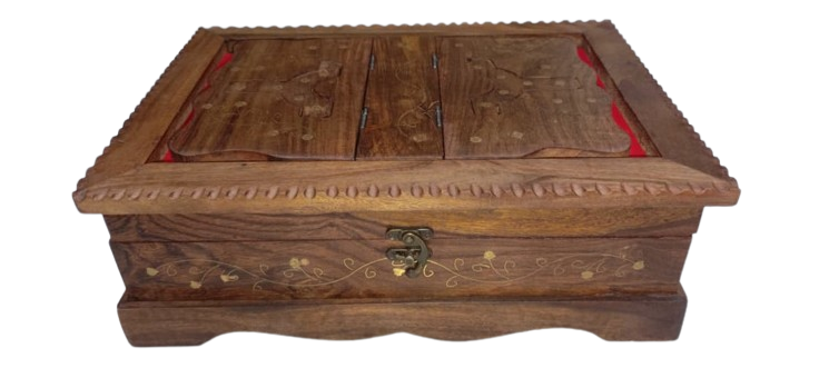 Handmade Wooden Quran Rahal Stand with Carving Art - Perfect Quran Box for Weddings | Wall-Mounted Quran Holder | Islamic Muslim Home Decor | Unique Holy Quran Box | Ramadan Decoration | Low Price Quran Majeed Book Gift Set