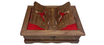 Handmade Wooden Quran Rahal Stand with Carving Art - Perfect Quran Box for Weddings | Wall-Mounted Quran Holder | Islamic Muslim Home Decor | Unique Holy Quran Box | Ramadan Decoration | Low Price Quran Majeed Book Gift Set